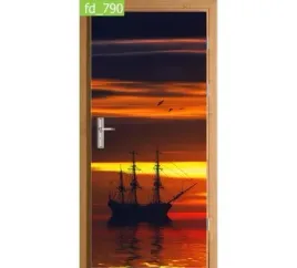 fototapeta-naklejka-na-drzwi-statek-cien-zachod