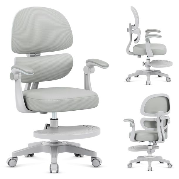 Fotel do biurka obrotowy dla dziecka MARK ADLER szary ergonomiczny