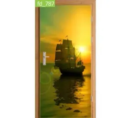 fototapeta-naklejka-na-drzwi-statek-zachod