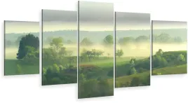 tryptyk-5-cz-na-plotnie-mgla-las-drzewa-mazury