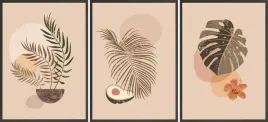 postery-ramki-3x-33x43-retro-awokado-lisc-wyb