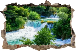 fototapeta-dziura-3d-naklejka-na-sciane-wodospady-potok-las-natura