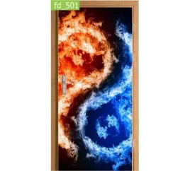 fototapeta-naklejka-na-drzwi-yin-yang-woda-ogien