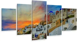 tryptyk-5-czesci-na-sciane-grecja-santorini-800-wz