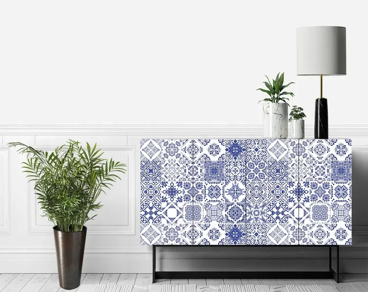 niebieski-patchwork-orientalna-naklejka-laminowana-stan-nowy