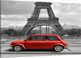 obraz-na-plotnie-paryz-czerwone-auto-100x70-800-wz