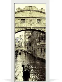 folia-fototapeta-na-drzwi-retro-wenecja-gondola