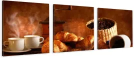 obrazy-tryptyk-canvas-do-kawiarni-croissanty-kawa