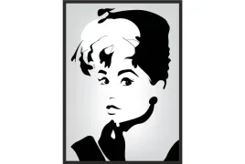 obraz-plakat-70x50-portret-audrey-hub-czarno-bialy
