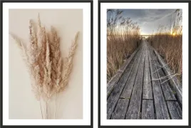 obraz-plakat-dyptyk-50x70-boho-sucha-trawa-pomost