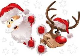 swiat-naklejka-na-okno-sciane-renifer-i-mikolaj-35