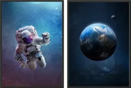 obraz-plakat-dyptyk-60x40-kosmonauta-kosmos-ziemia