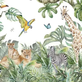 fototapeta-do-pokoju-dla-dzieci-scienna-dzungla-safari-zwierzeta-egzotyczne