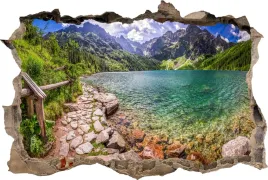 fototapeta-dziura-3d-naklejka-gorskie-jezioro-gory