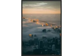 obraz-plakat-70x50-miasto-drapacze-chmur-mgla