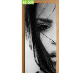 fototapeta-naklejka-na-drzwi-kobieta-twarz-szary