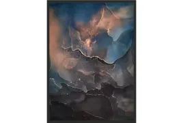 obraz-plakat-70x50-marmur-niebieski-abstrakcja