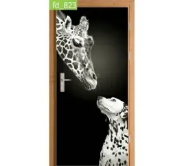 fototapeta-naklejka-na-drzwi-dalmatynczyk-zyrafa