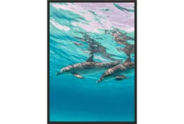 obraz-plakat-40x30-delfiny-morze-do-salonu-poster