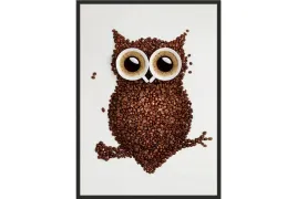 obraz-plakat-70x50-sowa-kawa-ziarenka-kawy-latte