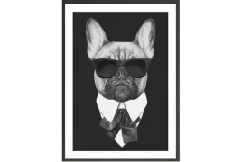 obraz-plakat-40x30-buldog-w-okularach-elegant