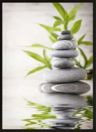 obraz-plakat-na-sciane-70x50-kamienie-na-wodzie-spa-masaz-zen