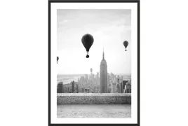 obraz-plakat-70x50-new-york-balony-czarno-biale-ny