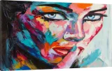 obraz-na-plotnie-twarz-kobieta-kolory-110x70