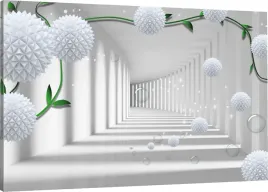 obraz-na-plotnie-tunel-kwiaty-kule-110x70