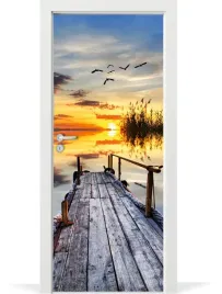 folia-fototapeta-na-drzwi-pomost-zachod-slonca