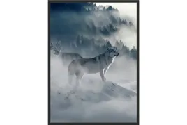 obraz-plakat-40x30-wilk-zima-wilki-las-syberia