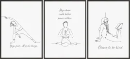 zestaw-plakatow-postery-3x-30x40-yoga-obrys-cytaty