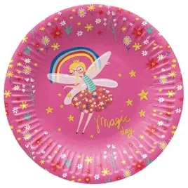 talerzyki-papierowe-rozowe-magiczna-wrozka-18-cm-8-szt