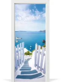 folia-fototapeta-na-drzwi-santorini-grecja-wakacje