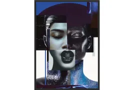 obraz-plakat-70x50-portret-kobieta-twarz-brokat