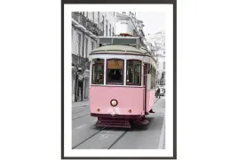 obraz-plakat-40x30-tramwaj-rozowy-roz-miasto
