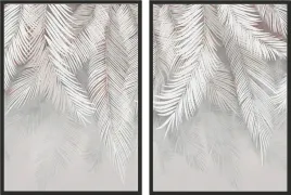 obraz-plakat-dyptyk-50x70-minimalizm-liscie-palmy
