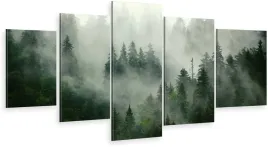 obraz-na-plotnie-las-we-mgle-gory-tryptyk150x90