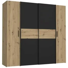 duza-szafa-do-sypialni-przesuwna-200-cm-czarno-drewniana-loft-industrialny