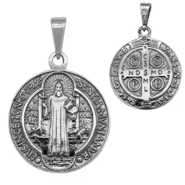 medalik-srebrny-pr-925-klasyczna-oksydowana-zawieszka-swiety-benedykt