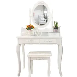 toaletka-kosmetyczna-biala-mdf-z-lustrem-obrotowym-i-taboretem-4-szuflady