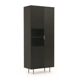 regal-trzydrzwiowy-80cm-bianco-czarny-na-zlotych-nogach-ryflowane-fronty