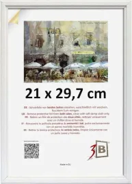 ramka-na-zdjecia-ze-szklem-drewniana-biala-rama-21x297cm
