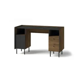 biurko-135cm-z-szufladami-komputerowe-ryflowane-prestigo-czarne-orzech