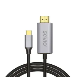 savio-usb-c-to-hdmi-2-0b-cable-2m-silver-black-gold-tips-cl-171-kabel