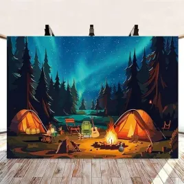 tlo-fotograficzne-baner-materialowy-210x150cm-nocny-las-kemping