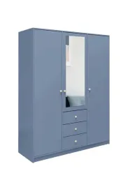 szafa-z-lustrem-150-trzydrzwiowa-3-szuflady-zlote-uchwyty-rainbow-ii-blekit