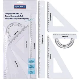 zestaw-geometryczny-donau-linijka-30cm-2-ekierki-katomierz-transparentny