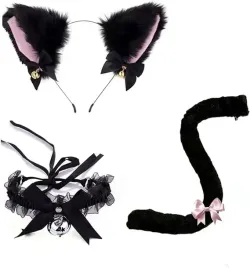opaska-kocie-uszy-ogon-cosplay-furry-anime-k-pop-choker-prezent-kostium
