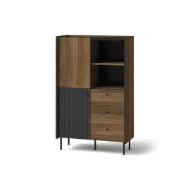 komoda-140cm-z-szufladami-ryflowana-prestigo-marmurowy-blat-czarna-orzech